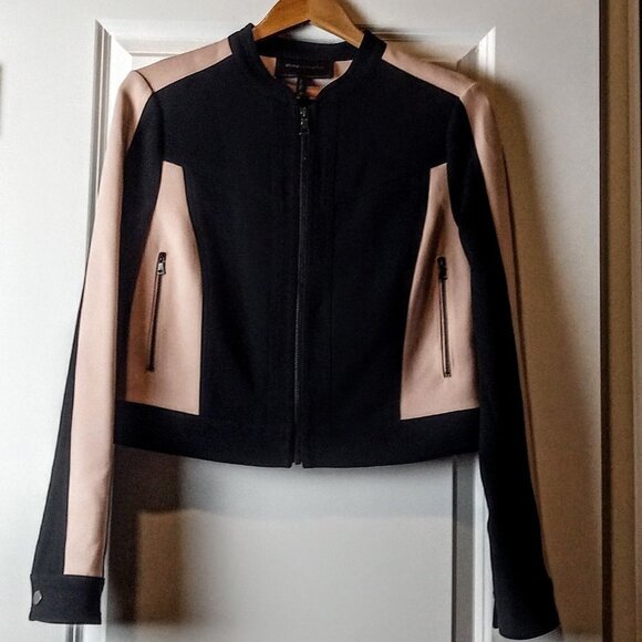 BCBGMaxAzria Hugo Black Blush Color-Block Jacket - Picture 1 of 8